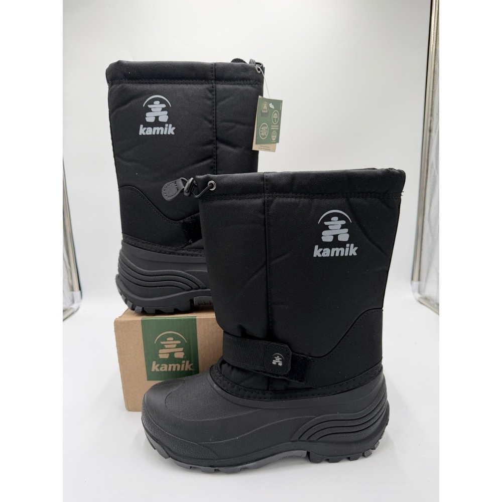 Kamik Kids Rocket Waterproof and Insulated Boots Black Size 7 New